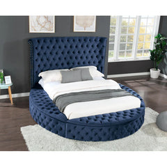 Bedroom Furniture 4 PCS Bedroom Set Include Luxury Queen Round Bed 1 Nightstand 1 Dresser with Mirror Glamorous Furniture