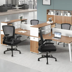 Desk Chairs with Wheels, Ergonomic Mesh Office Chair Adjustable Height and Swivel Lumbar Support  Chair with Flip Up Armrests