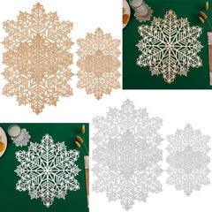 Coaster Set of 4 Christmas Snowflake Placemats Festival Decor Non-Slip Cup Mat Kitchen Cushion Kitchen Food Bowl Mat Table Decor