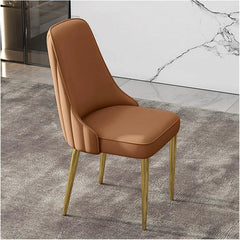 dining chair，Faux Leather Dining Chairs Upholstered Mid Century Modern Dining Chair Armless Accent Chair with Metal Gold Legs