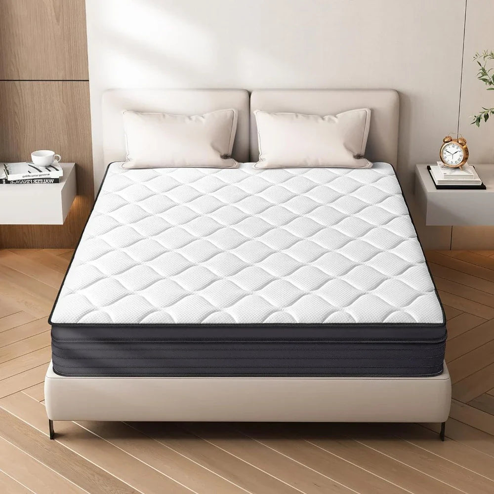 Queen Size Mattresses, 12Inch Strong Edge Support and Pocket Springs, Memory Foam, Medium Firm, 12Inch Queen Size Mattress