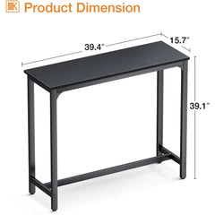 39 inch Bar Table, Bar Height Pub Table, Counter Height Bar Table, Rectangular High Top Kitchen & Dining Counter Tables