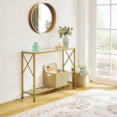 Console Table entryway Table Narrow Sofa with Shelves Entrance for Hallway Entryway Living Room Foyer