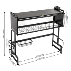 Large 2-Tier Dish Drainer with Cutlery Drainer, Dish Drying Rack for Kitchen Countertop Organization