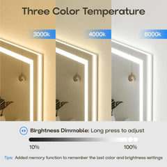 60x36 Inch Modern LED Bathroom Mirror - Smart Backlit Vanity Mirror with Anti-Fog, Dimmable Lights, Wall Mounted Over Sink, 1/5