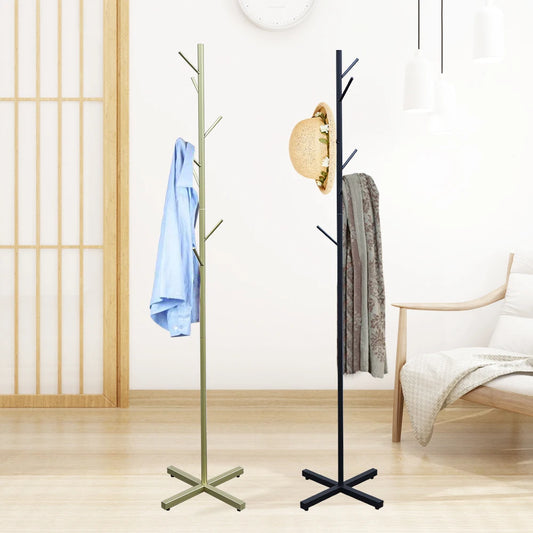 Modern Metal Coat Rack Free Standing 7 Hooks Hall Tree in Corner Hat Hanger & Coat Racks Stand Entryway Organizer