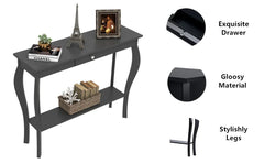 ChooChoo Narrow Farmhouse Console Table with Drawer, Chic Accent Sofa Entryway Table with Shelves for Entryway