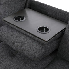 Sectional Sofa with Ottoman Nail-Head Design Linen Right Facing Modern Couches with Cup Holder L Shaped Sectional Sofa