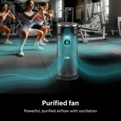 QWShark HC451 3-in-1 Clean Sense Air Purifier,Heater;Fan,Oscillating,Captures 99.98% of Particles for Clean Air,Dust,Smoke