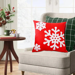 Christmas Embroidered Pillow Cover 18X18 Inch Christmas Embroidered Pillowcase Cushion Cover Zipper Closure Pillowcase Enhance