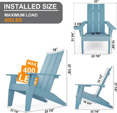 Adirondack Chair Weather Resistant with Cup Holder Fire Pit Chairs Adorondic Plastic Outdoor Chairs for Firepit Area Seating