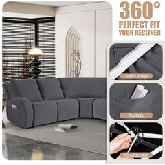 Extra Large Reclining Sectional Couch Covers, L Shape Sectional Sofa Corner Seater, Thick, Soft Sofa Slipcovers