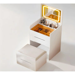 3 in 1 Vanity Desk with Plip Top Mirror, Small Make Up Vanity Set  Makeup Vanity with Drawers, Dressing Table for Bedroom