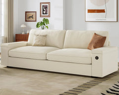 Modern Sofas Couches for Living Room, Comfy Couch with Extra Deep Seats, Oversized Loveseat Sofa with Storage and 2 USB C