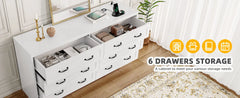 Dresser for Bedroom, 59.5 Inch Wide Modern Dresser TV Stand with Large Drawers & Bar Handles, Storage Dressers with Power Outlet