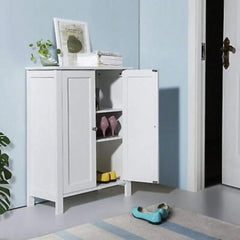 Floor Stand Storage Cabinet Cupboard with Door Pantry Home Kitchen 3 Shelves