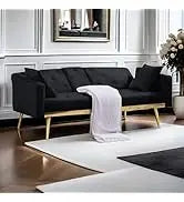 L Shaped Sofa with Ottoman Modern Sectional Living Room,Bedroom,Office,L Couch Brown