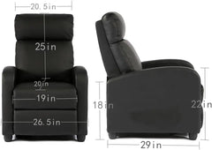 BestMassage Recliner Chair for Living Room Recliner Sofa Wingback Single Sofa Accent Chair Arm Chair Home Theater Seating