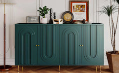 60" Modern Sideboard Buffet Accent Cabinet, Green Entryway Table with Storage Wood Credenzas for Living Room Home Bar