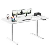 Furmax Electric Height Adjustable Standing Large 55 X 24 Inches Sit Stand Up Home Office Computer Desk Memory Preset W