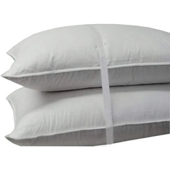 Medium Firm Down Pillow, 500 Thread Count 100% Cotton, STANDARD DOWN PILLOWS, Standard/Queen Size, MEDIUM FIRM PILLOWS, Set of 2