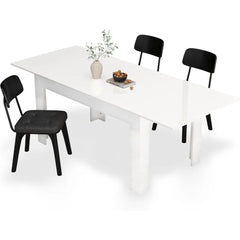 Extendable Dining Table  Wooden Dining Room Table, Modern Extendable Table for Gatherings, Meeting for Small Kitchens