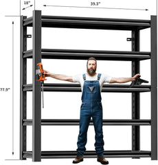 Garage Shelving Unit,2 Pieces78 HThickened Metal Shelving Units for Garage Storage Shelves Adjustable Shelves