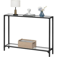 Console Table Tempered Glass Sofa Table Entryway Table 39.4” x 8.7” x 31.5” United States