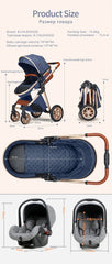 Baby Stroller 3 In 1 High Landscape Stroller For Newborns Infant Trolley Wagon Portable Baby Carriage With Base