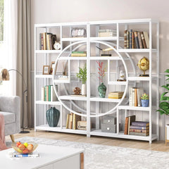 5 Tier Display Cabinet, Bookshelves Shelf Storage Organizer with 9-Open Storage Shelf for Living Room, Bedroom. Display Cabinet