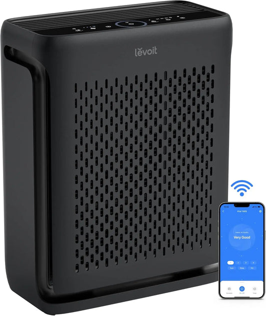 LEVOIT Air Purifiers for Home Large Room Bedroom Up to 1110 Ft² with Air Quality and Light Sensors, Smart WiFi, Washable Filters