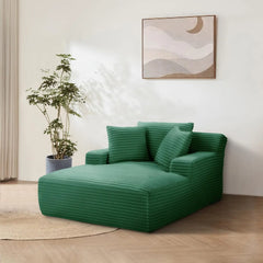 Oversized Chaise Lounge Chair Indoor, Upholstered Modern Sofa Couch with Throw Pillows and Armrests,Comfy Sleeper Chair