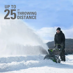 80V (75+ Compatible Tools) 20” Brushless Cordless Snow Blower, 2.0Ah Battery and Charger Included