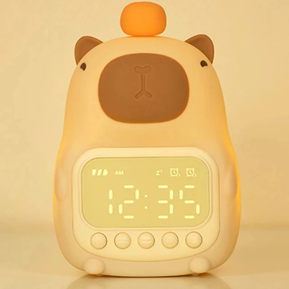 Capybara Night Light Children Alarm Clock Night Lamp Cute Shape Charging Timing Snooze Lighting Desktop Decoration Children Gift