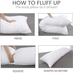 Full Body Pillow for Adults (White, 20 x 54 Inch), for Sleeping, Side Sleepers