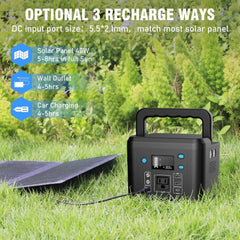 200W Portable Power Station, Powkey 120Wh/33,000mAh Power Bank with AC Outlet, 110V 6 Outputs Solar Generator External Battery