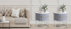 Side Table for Living Room Bed Room Bedside Tables Modern Nightstand With 2 Drawers Furniture Silver Bedroom Home