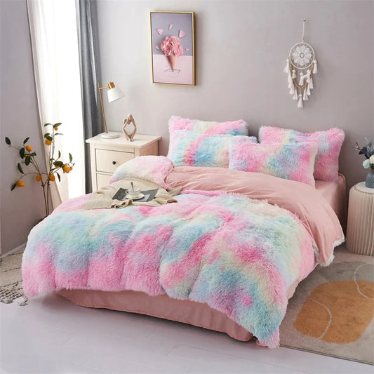 Super Soft and Luxurious Skin-friendly Three-Piece Bedding Set for Single and Double Beds, Includes Warm and Cozy Duvet Cover an