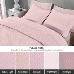 Lightweight Bedspread Ultrasonic  Pattern Light Coverlet for All Season Comforter Bedding Decor - 3 Piece Bed Cover Sets