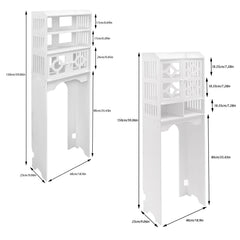 4 Tier Bathroom Organizer Waterproof Over The Toilet Storage Cabinet Raised Leg Smooth Edge Large Capacity/Easy to Install