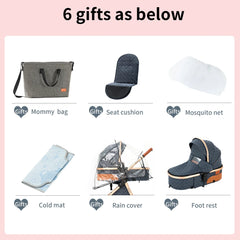 Luxury Portable Travel Pram 3 in 1Baby Stroller High Landscape Baby Pushchair Baby Travel Stroller Newborn Stroller