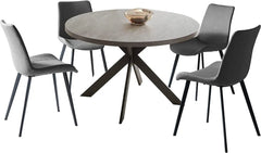 Dining Table Set, Mid Century Modern Round Table with Steel Legs, for Kitchen Dining Room, Office, Save Space, Dining Table Set