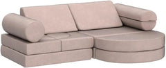 Kids Couch 14PCS Luxury, Floor Furniture for Adults, Playhouse Play Set for Toddlers Babies, Foam Modular Sectional Sofa (Taupe,