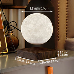 Levitating Moon Table Lamp, Magnetic Floating Night Light With 3 Lighting Modes, 3D Printed Levitation Bedside Table Lamp For Of