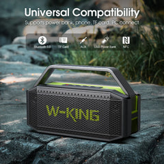 W-KING (100W Peak) 60W Portable Loud Bluetooth Speakers with Subwoofer, Outdoor Speaker Bluetooth Wireless Waterproof Speaker