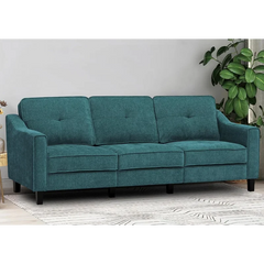 84 Inches Fabric 3-Seats Sofa with Tufted Backrest Cushion, Chenille Modern Couch with Stable Wooden Legs, Upholstered Sofa for