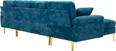 U-Shaped Sectional Sofa Couch, 4 Seat Sofa Set for Living Room, Convertible L-Shaped Velvet Couch Set with Chaise Lounge