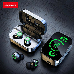 GREATWALL 2024 New Bluetooth Earphone Wireless Earphone Three Screen Smart Digital Display Music Game Headphone