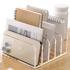 Desktop File Organizer File Sorter With 5 Sections Acrylic File Holder Mail Organizer Countertop File Sorter For Envelope Folder