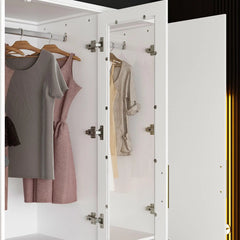 Armoire Wardrobe Closet Collection with Drawers & Hanging Rods, Closet Organizer, Armoire Wardrobes,Bedroom Funiture